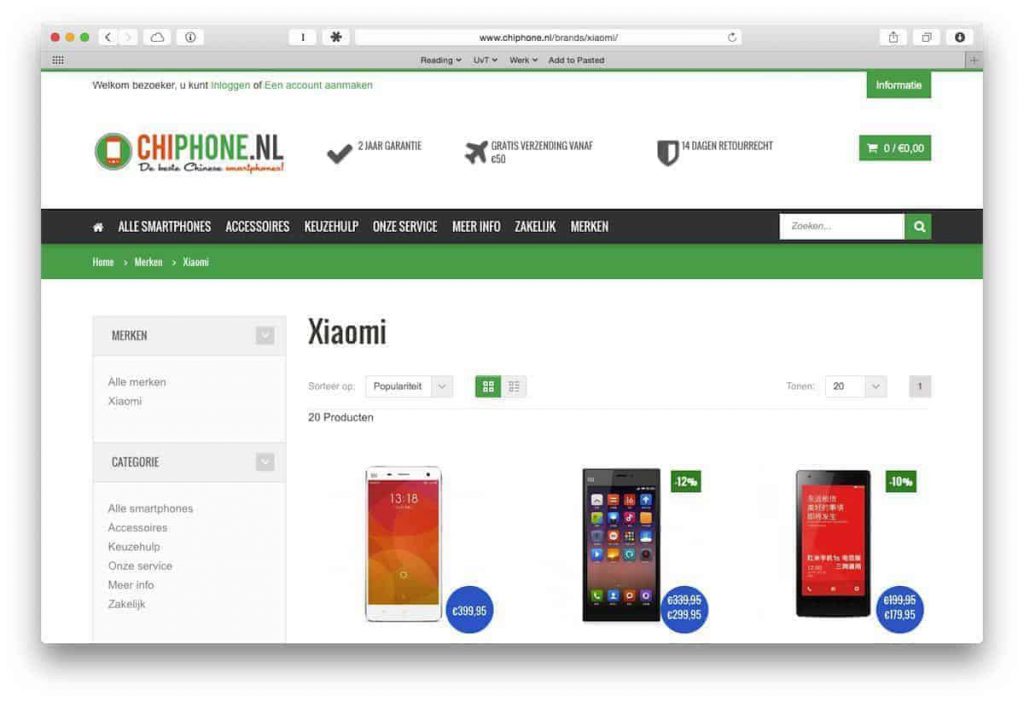 ChiPhone Xiaomi website