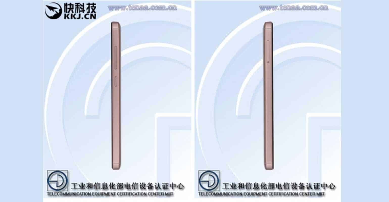 TENAA screenshot van de zijkant van de Xiaomi Redmi 4A