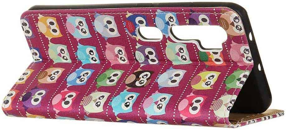pattern printing wallet stand leather phone case for xiaomi mi note 10 cc9 pro colorful owls 3
